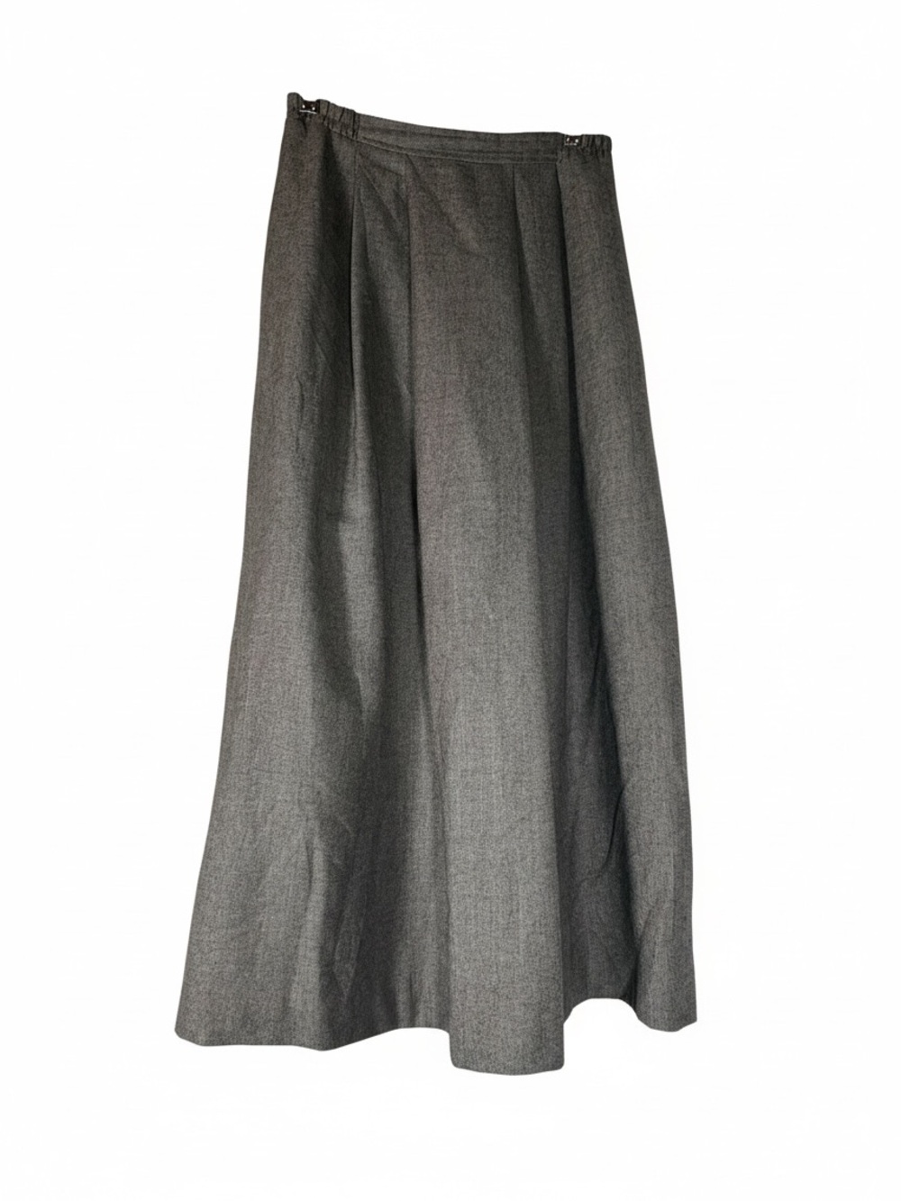 100% Wool Gray A-Line Women's Skirt - Classic Long Skirt
